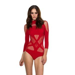 Blackmilk Red A-Sassy-Nation Bodysuit 2.0